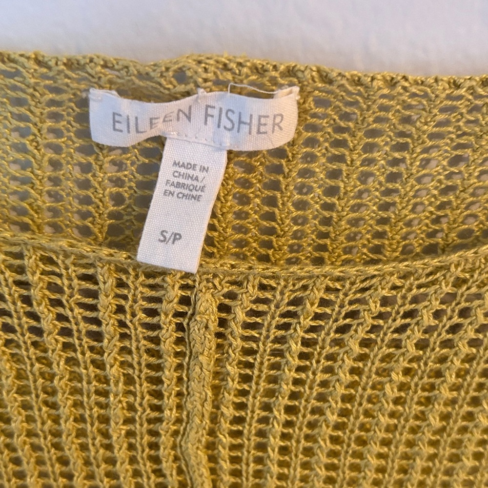 Eileen Fisher Lightweight Sweater linen in Chartreuse - Picture 3 of 6